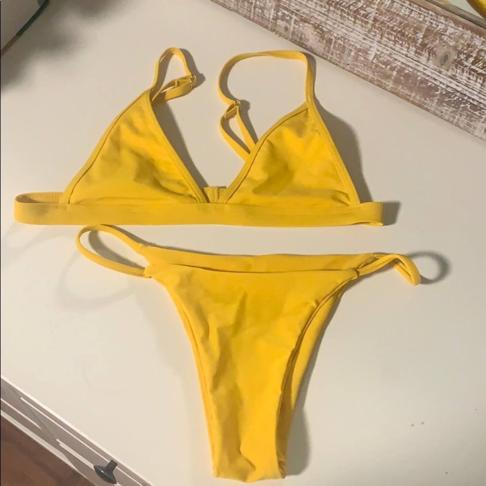 Yellow amazon Brazilian bikini